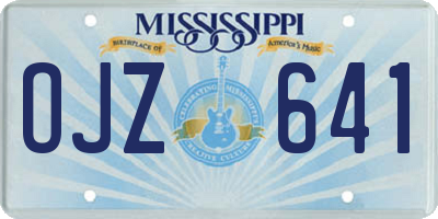 MS license plate OJZ641
