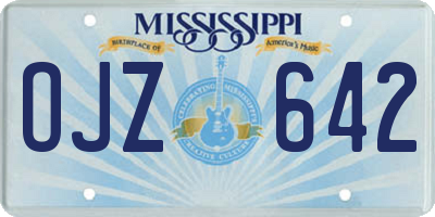 MS license plate OJZ642