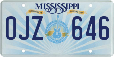 MS license plate OJZ646