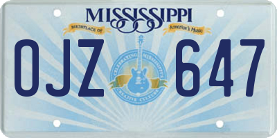 MS license plate OJZ647