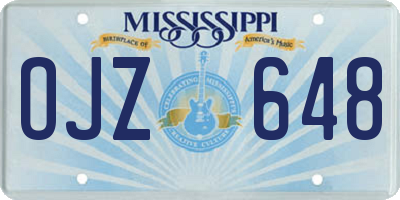 MS license plate OJZ648