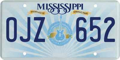 MS license plate OJZ652