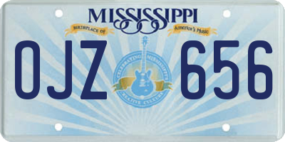 MS license plate OJZ656