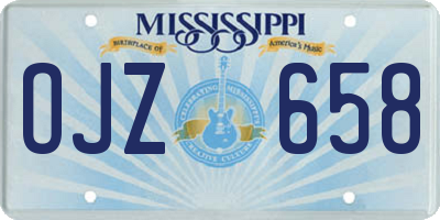 MS license plate OJZ658