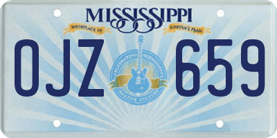 MS license plate OJZ659