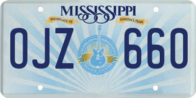 MS license plate OJZ660