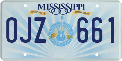 MS license plate OJZ661