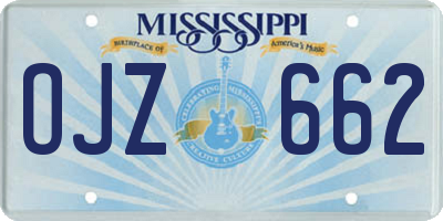 MS license plate OJZ662