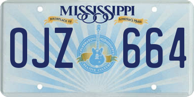 MS license plate OJZ664