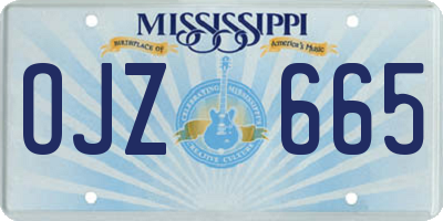 MS license plate OJZ665