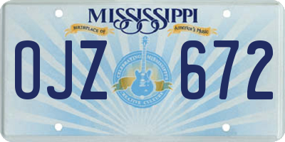 MS license plate OJZ672