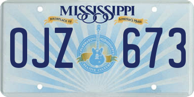 MS license plate OJZ673