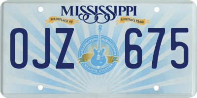 MS license plate OJZ675
