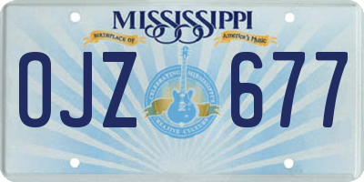 MS license plate OJZ677