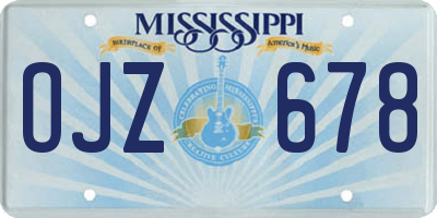 MS license plate OJZ678