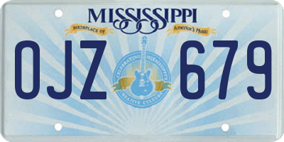 MS license plate OJZ679