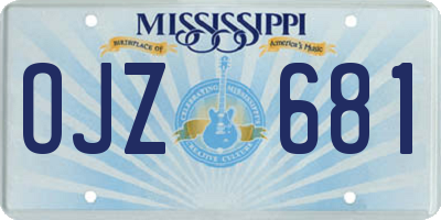 MS license plate OJZ681