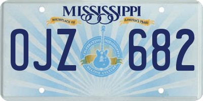 MS license plate OJZ682