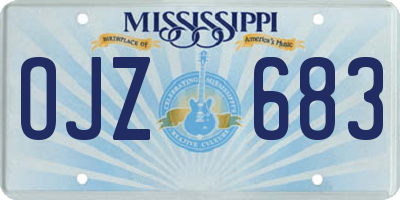 MS license plate OJZ683