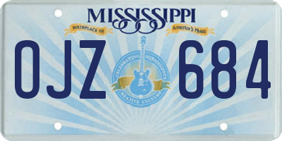 MS license plate OJZ684