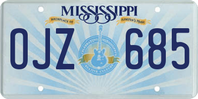 MS license plate OJZ685