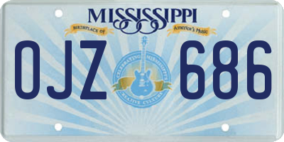 MS license plate OJZ686