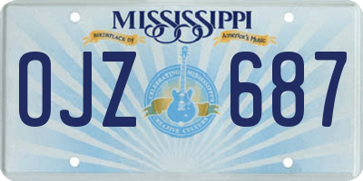MS license plate OJZ687