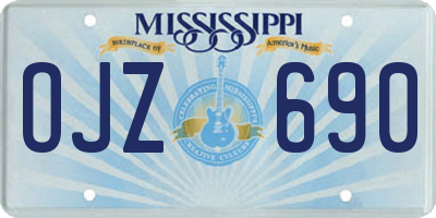 MS license plate OJZ690