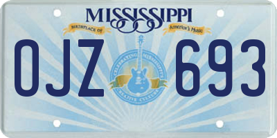 MS license plate OJZ693