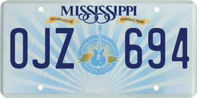 MS license plate OJZ694