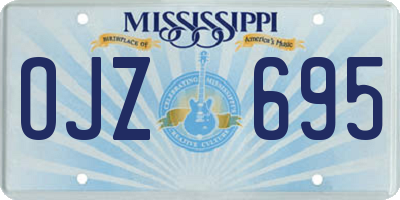 MS license plate OJZ695