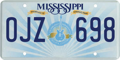 MS license plate OJZ698