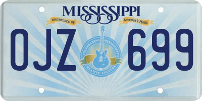 MS license plate OJZ699