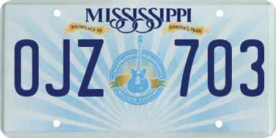 MS license plate OJZ703
