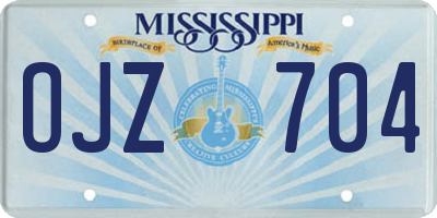 MS license plate OJZ704