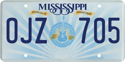 MS license plate OJZ705