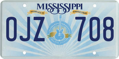 MS license plate OJZ708