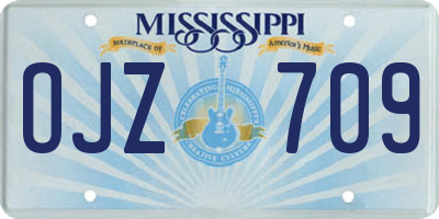 MS license plate OJZ709