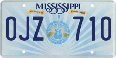 MS license plate OJZ710