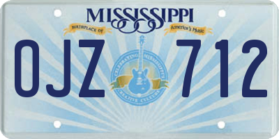 MS license plate OJZ712