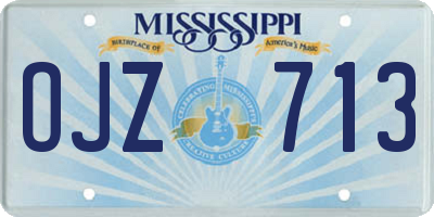 MS license plate OJZ713