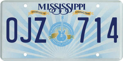 MS license plate OJZ714