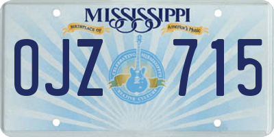 MS license plate OJZ715