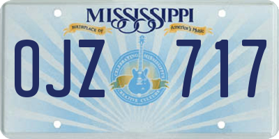 MS license plate OJZ717