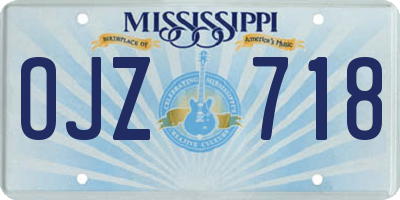 MS license plate OJZ718