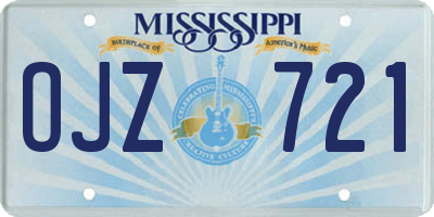 MS license plate OJZ721