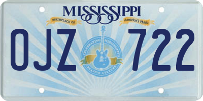 MS license plate OJZ722