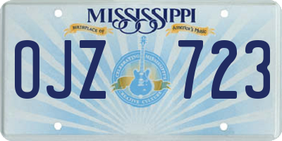 MS license plate OJZ723