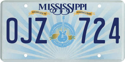 MS license plate OJZ724
