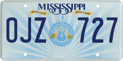 MS license plate OJZ727